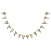 Aardbei Floral Happy Birthday bunting banner (Alle)