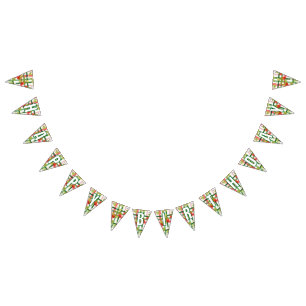 Aardbei Floral Happy Birthday bunting banner