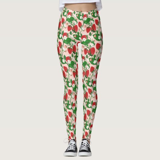 Aardbei & Floral Vine Leggings (Voorkant)