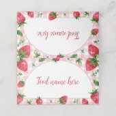 Aardbei Food Tent Place Card Berry Sweet Plaatskaartje (Buitenkant ongevouwen)
