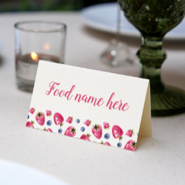 Aardbei Food Tent Place Card Berry Sweet Plaatskaartje