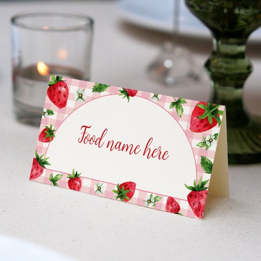 Aardbei Food Tent Place Card Berry Sweet Plaatskaartje