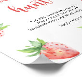 Aardbei - fopspeen jacht baby shower spel poster (Hoek)