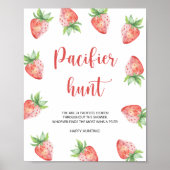 Aardbei - fopspeen jacht baby shower spel poster (Voorkant)