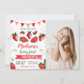 Aardbei foto uitnodiging (Voorkant)