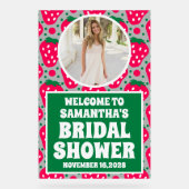 Aardbei Foto Vrijgezellenfeest Welkom Frosted Acryl Bord (Voorkant)