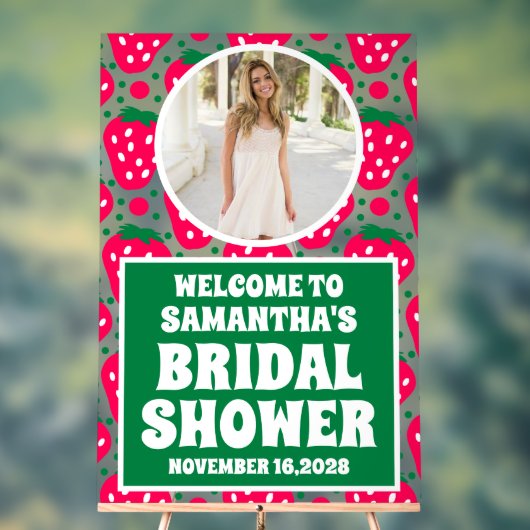 Aardbei Foto Vrijgezellenfeest Welkom Frosted Acryl Bord (Neutraal)