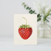 Aardbei (Fragaria) Waterverf van fruit Briefkaart (Staand voorkant)