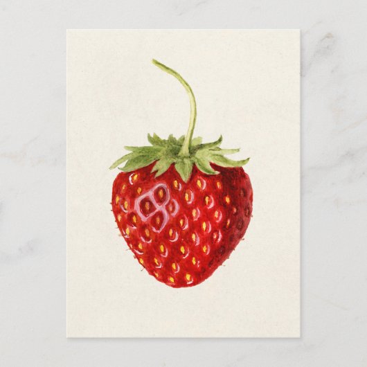 Aardbei (Fragaria) Waterverf van fruit Briefkaart (Voorkant)
