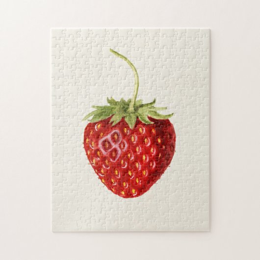 Aardbei (Fragaria) Waterverf van fruit Legpuzzel (Verticaal)