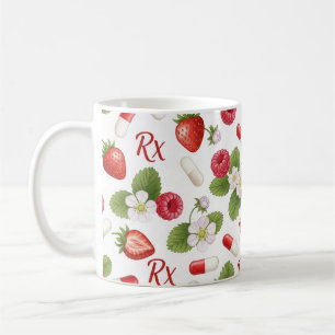 Aardbei Framboos Botanische Pilpatroon Koffiemok
