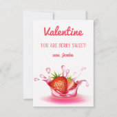 Aardbei Fruit Bes Zoete Valentijnsdag Notitiekaartje (Voorkant)