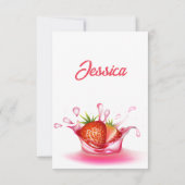 Aardbei Fruit Bes Zoete Valentijnsdag Notitiekaartje (Achterkant)