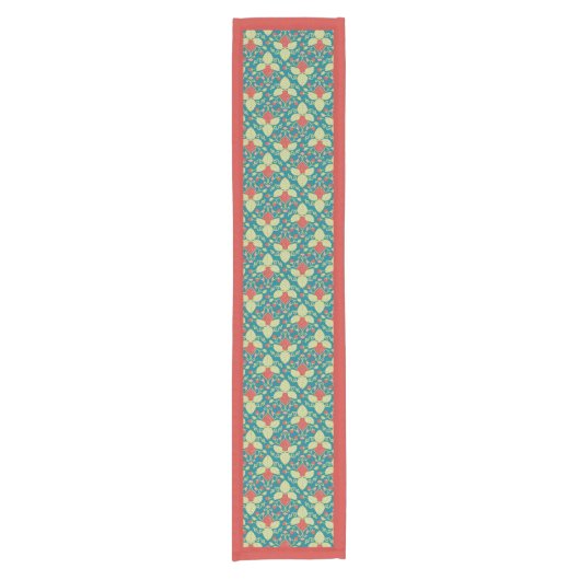 Aardbei Fruit Bloesems & Vine Table Runner Korte Tafelloper (Voorkant)