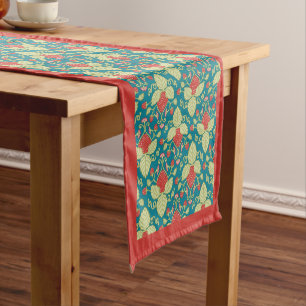 Aardbei Fruit Bloesems & Vine Table Runner Korte Tafelloper