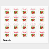 Aardbei Fruit Dank Je Ronde Sticker (Vel)
