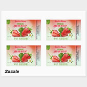 Aardbei Fruit Inmaken Rechthoekige Sticker (Vel)