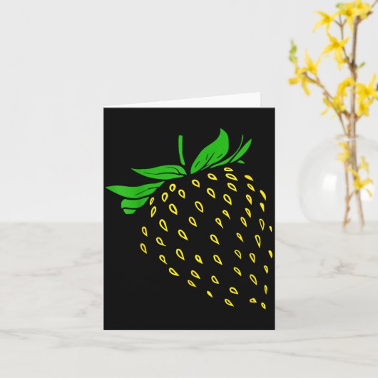 Aardbei Fruit Kostuum Eenvoudig Grappig Feest  Kaart (Gele Bloem)