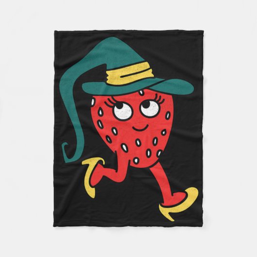 Aardbei Fruit Lazy Halloween Costume Fleece Deken (Voorkant)