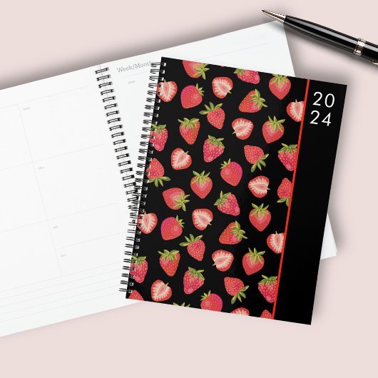 Aardbei fruit patroon planner