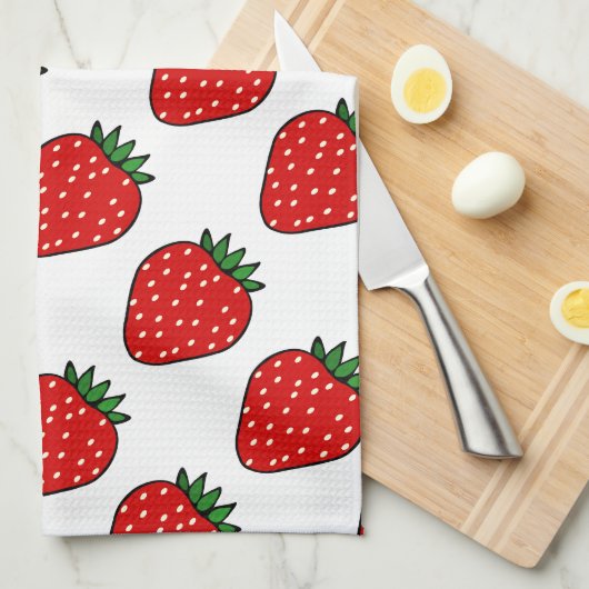 Aardbei Fruit Retro Keuken Handdoek Gift (Quarter Fold)