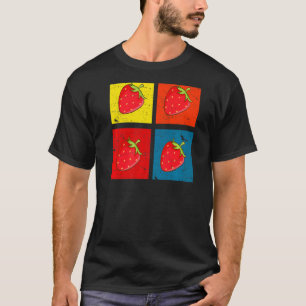 Aardbei-fruitretro Vegan Diet aardbei T-shirt