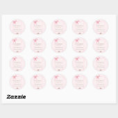 Aardbei, Gans, Boog Lijst Polka Dots Baby shower Ronde Sticker (Vel)