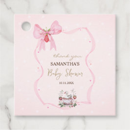 Aardbei, Gans, Boog Lijst Stippen Baby shower Bedankjes Labels