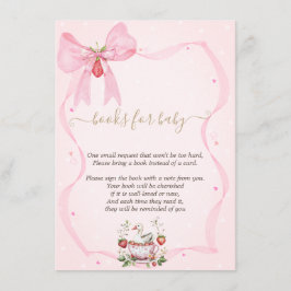 Aardbei, Gans, Boog Lijst Stippen Baby shower Informatiekaartje