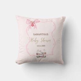 Aardbei, Gans, Boog Lijst Stippen Baby shower Kussen