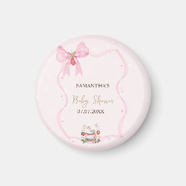 Aardbei, Gans, Boog Lijst Stippen Baby shower Magneet