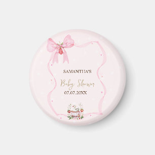 Aardbei, Gans, Boog Lijst Stippen Baby shower Magneet