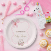 Aardbei, Gans, Boog Lijst Stippen Baby shower Papieren Bordje (Feest)