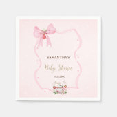 Aardbei, Gans, Boog Lijst Stippen Baby shower Servet (Voorkant)