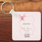 Aardbei,Gans,Bow Frame Stippen Baby Shower Sleutelhanger (Voorkant)