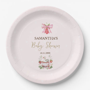 Aardbei,Gans,Stippen Baby Shower Papieren Bordje