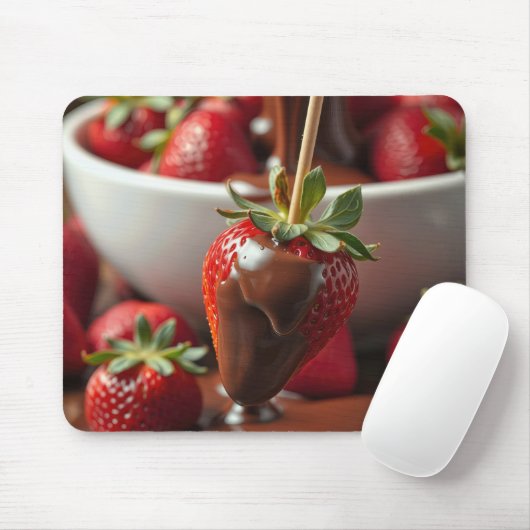 Aardbei Gedompeld In Chocolade Muismat (Met muis)