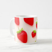 Aardbei Gedrukte Keramische Koffiemok (Voorkant links)