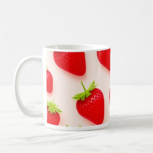Aardbei Gedrukte Keramische Koffiemok (Links)
