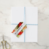 aardbei - gepersonaliseerd jam cadeaulabel (Met Touw)