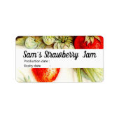  aardbei - gepersonaliseerd jam etiket (Voorkant)