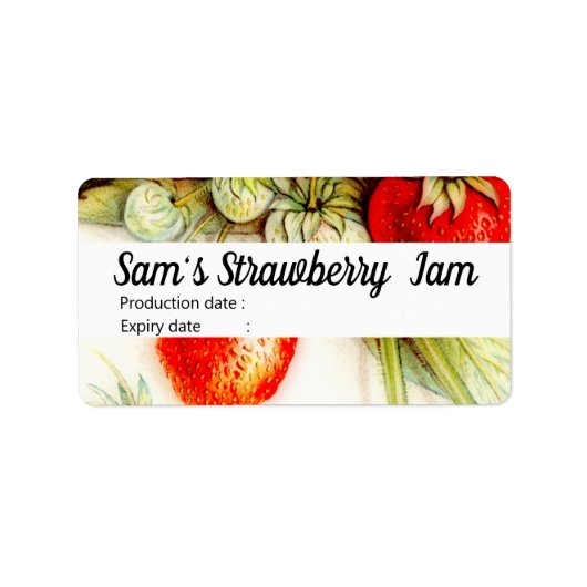  aardbei - gepersonaliseerd jam etiket (Voorkant)
