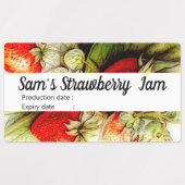  aardbei - gepersonaliseerd jam labels (Design 2)