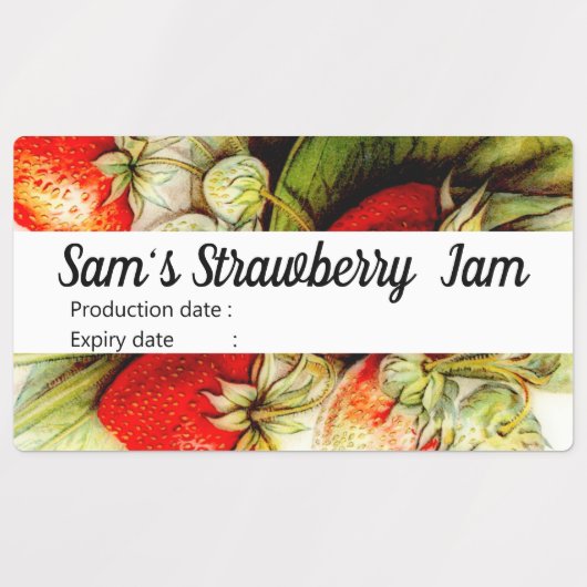  aardbei - gepersonaliseerd jam labels (Design 2)