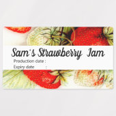  aardbei - gepersonaliseerd jam labels (Design 1)