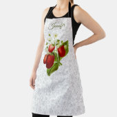 Aardbei Gepersonaliseerde Kant Look Keuken Schort (Insitu)