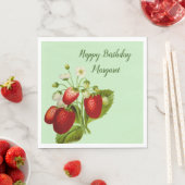 Aardbei gepersonaliseerde papieren servetten parti (Insitu)