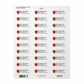 Aardbei gepersonaliseerde retouradreslabels etiket (Full Sheet)