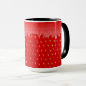 Aardbei getextureerde achtergrond Vloeibaar fruit  Mok (Voorkant rechts)
