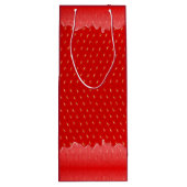 Aardbei getextureerde achtergrond Vloeibaar fruit  Wijn Cadeautas (Achterkant)